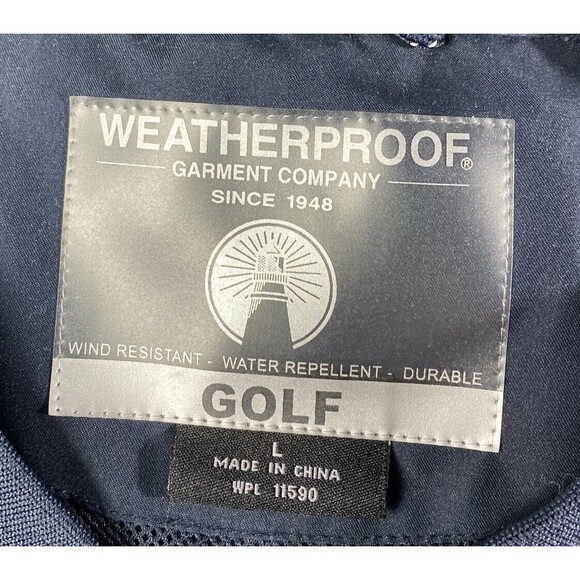 Weatherproof Golf Garment Company Navy Blue Pullover Removable Sleeves Jacket L - Picture 3 of 5